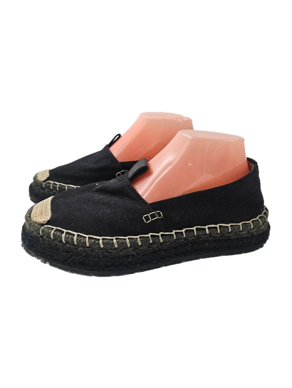 Acne Studios Bibiana Black Canvas Espadrilles Women's EU 39 Slip On Shoes-